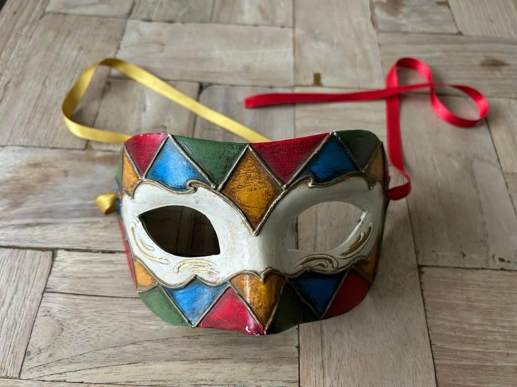 Handgemaakt Venetiaans Masker - Harlekijn Stijl, Ophalen, Zo goed als nieuw