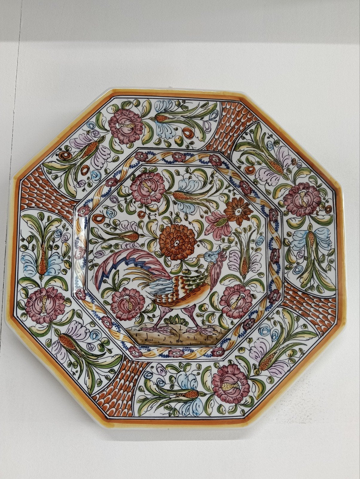 vintage Portugees Handgeschilderd Keramiek Bord - 33 cm, Ophalen of Verzenden