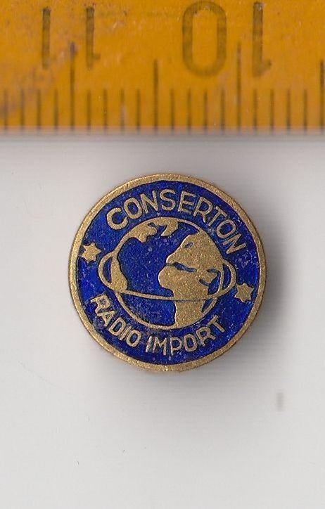 Conserton Radio Import emaille logo schildje embleem, Ophalen of Verzenden