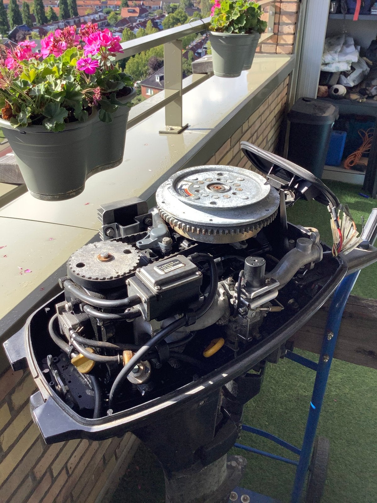 Mercury 9.9 PK 4-takt buitenboordmotor met afstandsbediening, Ophalen of Verzenden, Gebruikt