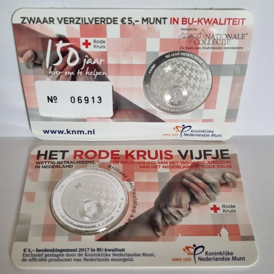 Coincard 2017 Het Rode Kruis Vijfje - BU, Ophalen of Verzenden, Koningin Beatrix, Euro's