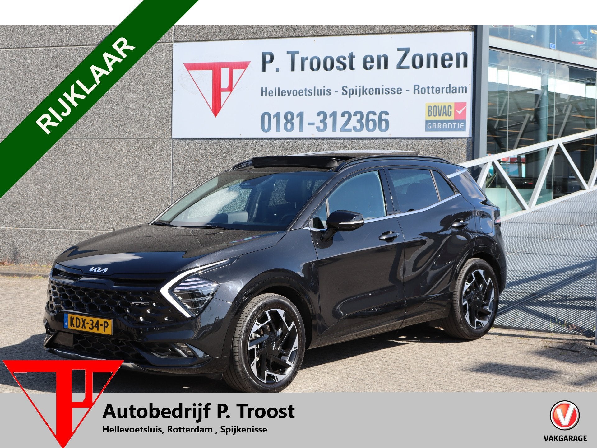 Kia Sportage 1.6 T-GDi Plug-in Hybrid AWD GT-Line 10 Jaar fa, Auto's, Automaat, 12 maanden, 4 cilinders, Zwart