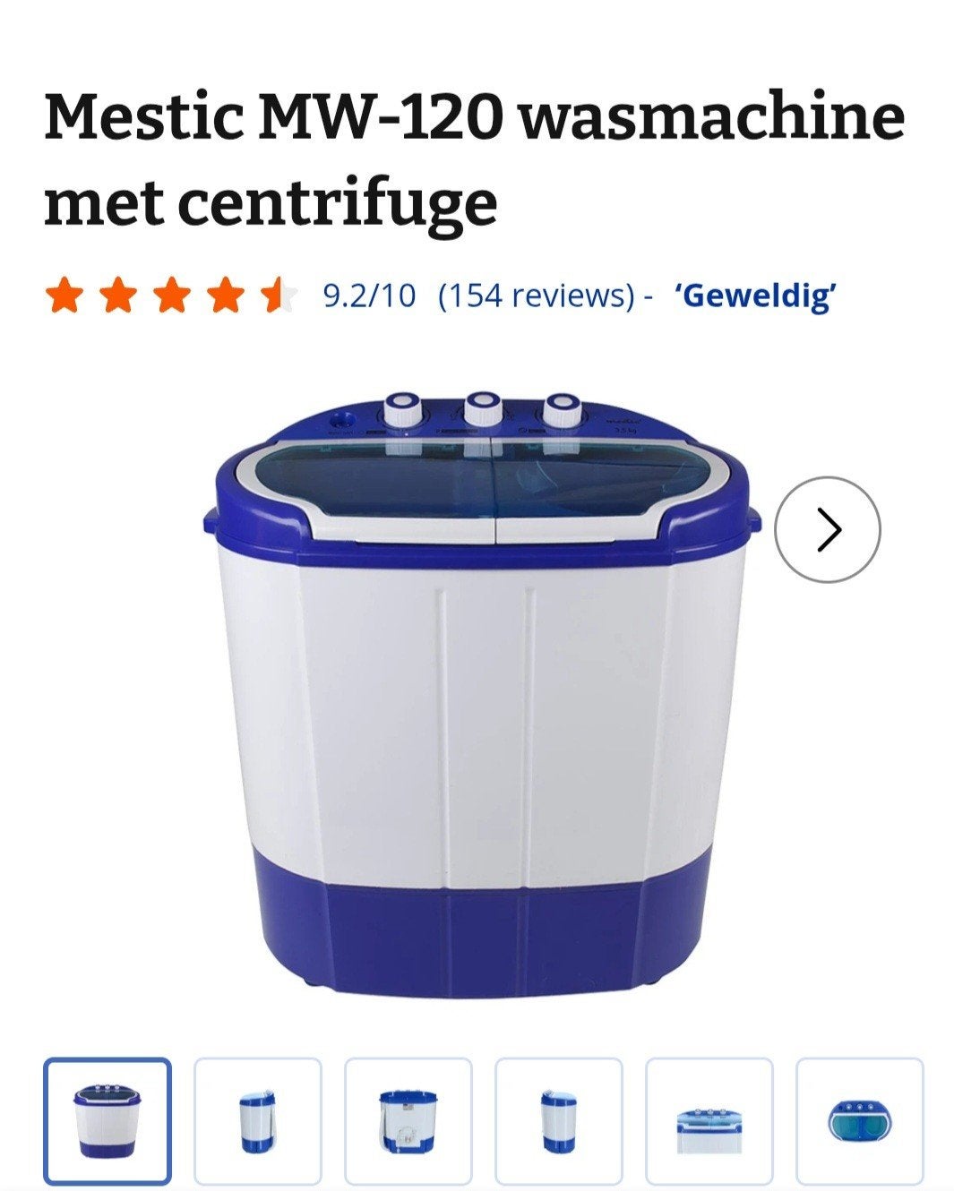 Mestic MW-120 wasmachine met centrifuge, Witgoed en Apparatuur, Wasmachines, Minder dan 4 kg, Ophalen, Zo goed als nieuw, Bovenlader