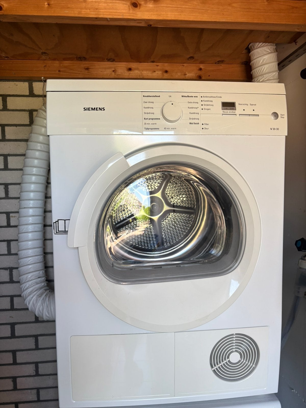 Wasdroger luchtafvoer, Ophalen, Gebruikt, 85 tot 90 cm