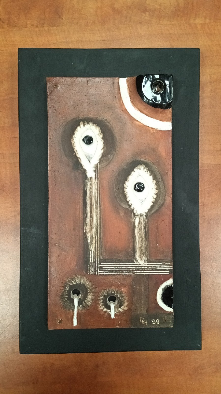 Uniek Aardewerk Tablet Kunstwerk - Abstracte Wanddecoratie, Ophalen