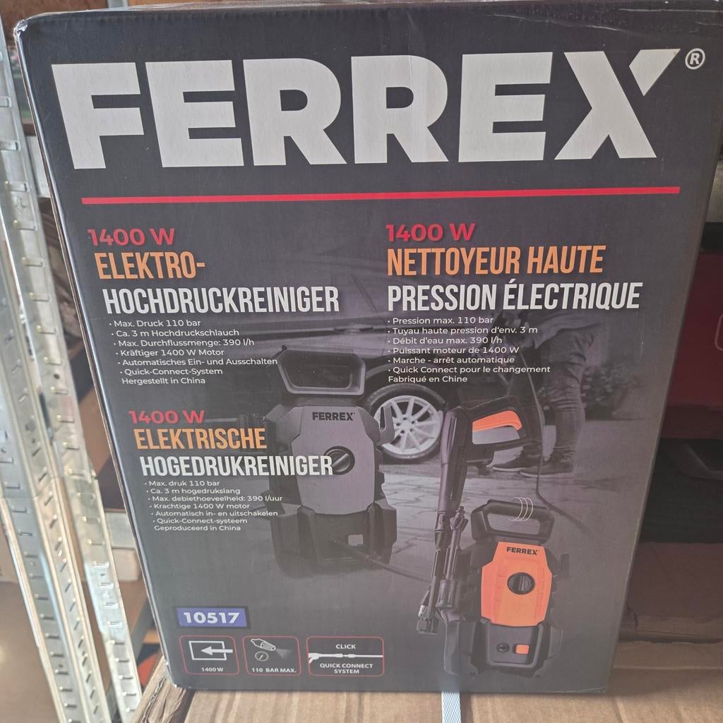 Ferrex 1400W Elektrische Hogedrukreiniger - Nieuw, Ferrex, Met autostop en -start, Nieuw, Ophalen of Verzenden