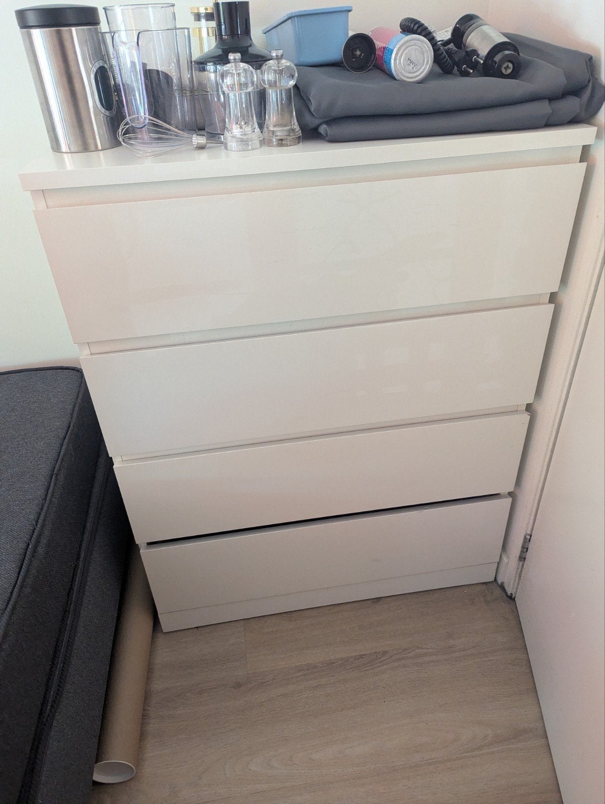 IKEA KULLEN ladekast wit, 4 lades, Huis en Inrichting, Ophalen, Gebruikt, Modern, Scandinavisch, 100 tot 150 cm
