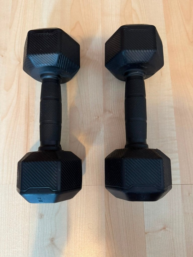 2 Dumbbells Decathlon 5kg, Sport en Fitness, Ophalen of Verzenden, Zo goed als nieuw, Armen, Dumbbell