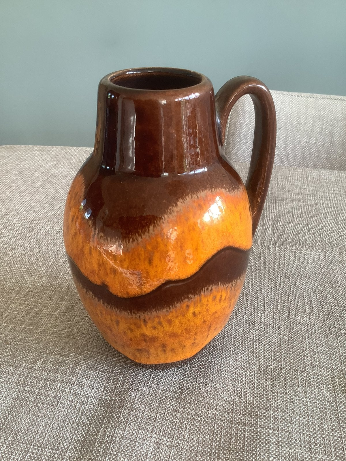 Bruin Oranje retro vintage vaas, Ophalen of Verzenden, Bruin