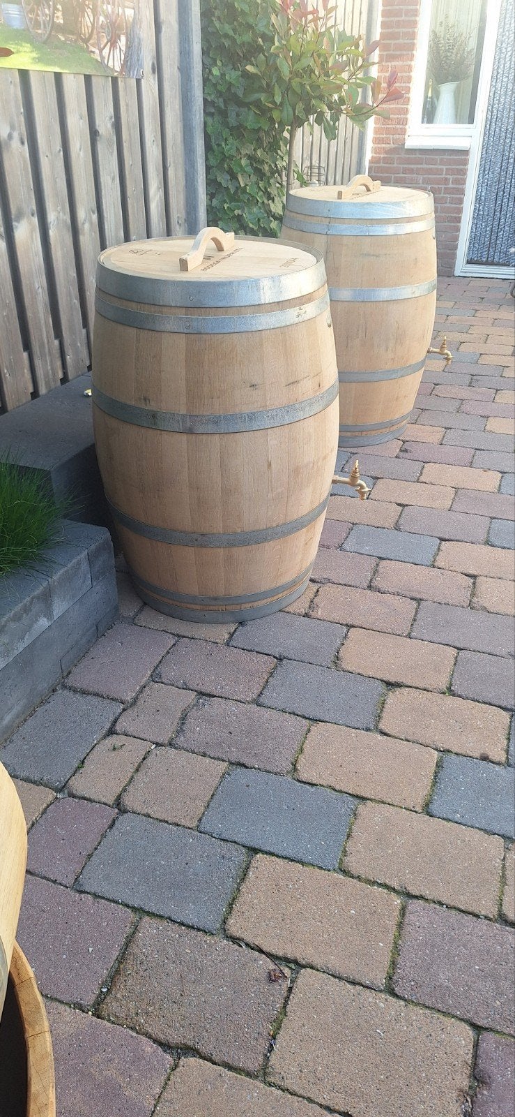 225 liter eikenhouten regentonnen inclusief kraantje deksel, Tuin en Terras, Regentonnen, 150 liter of meer, Ophalen, Hout