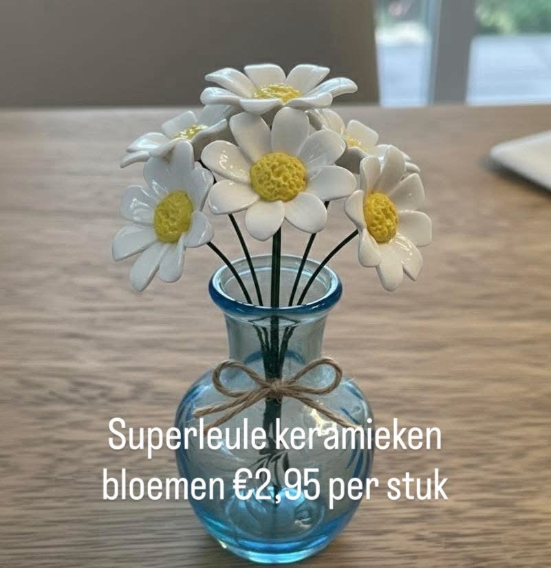 NIEUW !! Superleuke keramieken bloemen, Steen/keramiek, Ophalen of Verzenden, Nieuw, 37 cm