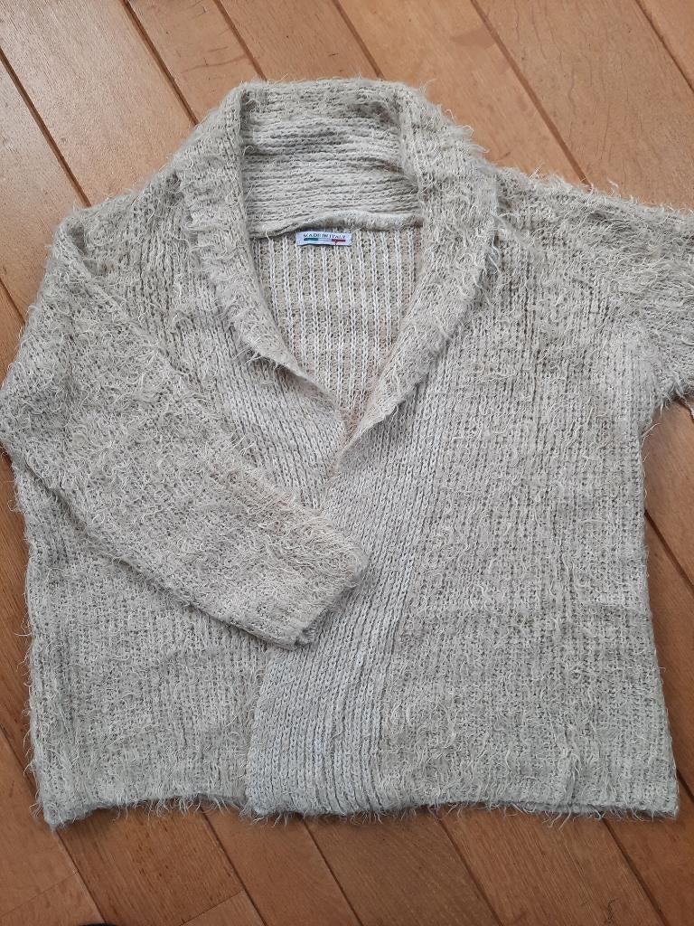 Made in Italy overslag vest beige zand maat M, Maat 38/40 (M), Made in Italy, Beige, Ophalen of Verzenden