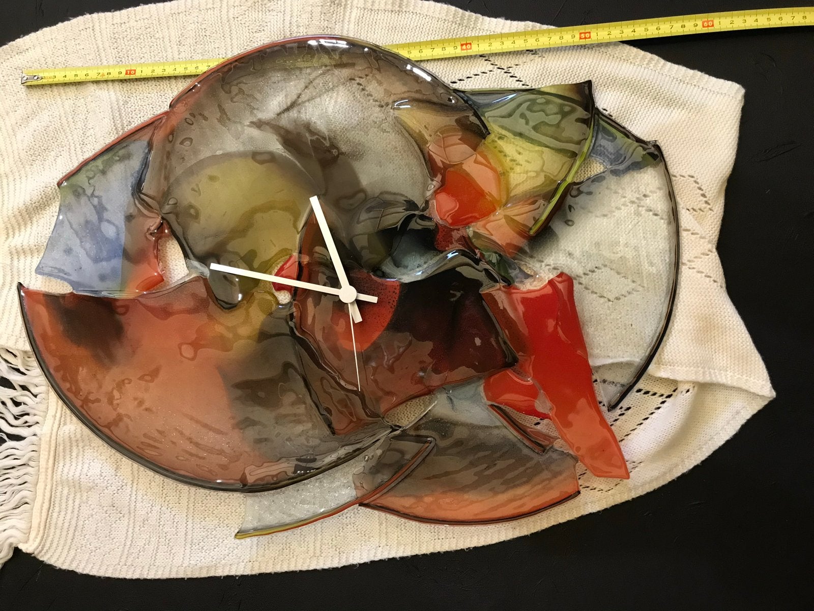 Prachtige glasfusion klok - Glasblazerij Valkenburg, Ophalen