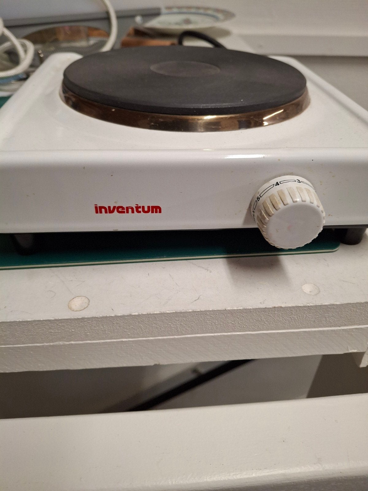 Inventum 1000 Watt elektrische kookplaat, Ophalen of Verzenden, Gebruikt, Vrijstaand, Elektrisch
