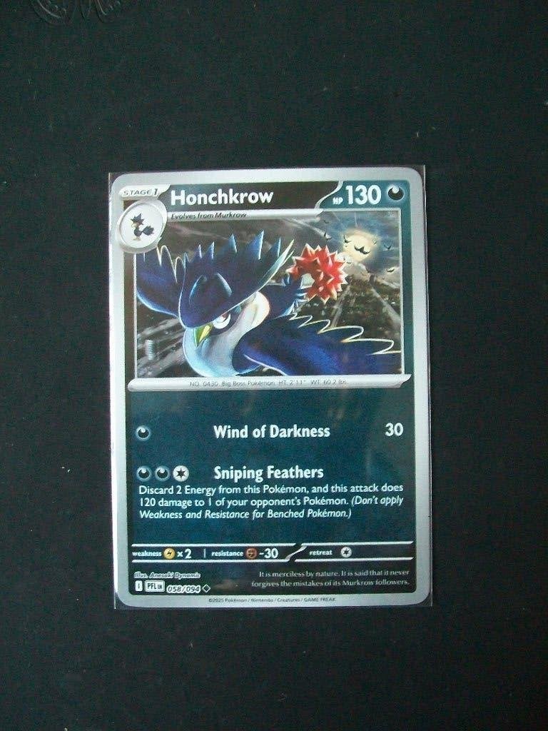 3169. Nieuwe Pokemon Kaart HONCHKROW Holofoil HP 130 058/094, Verzenden, Nieuw, Losse kaart, Foil