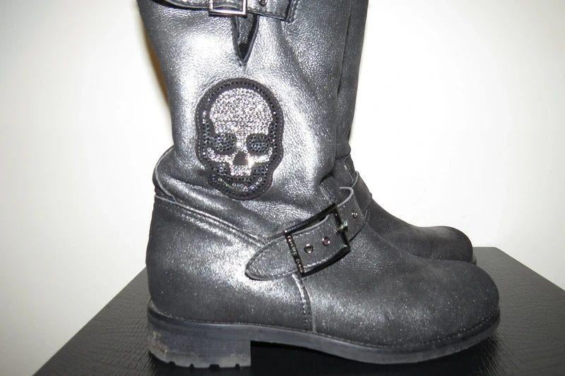 Philipp Plein biker boots swarovski schedel zijkant banden38, Philipp plein, Overige kleuren, Verzenden, Lage of Enkellaarzen