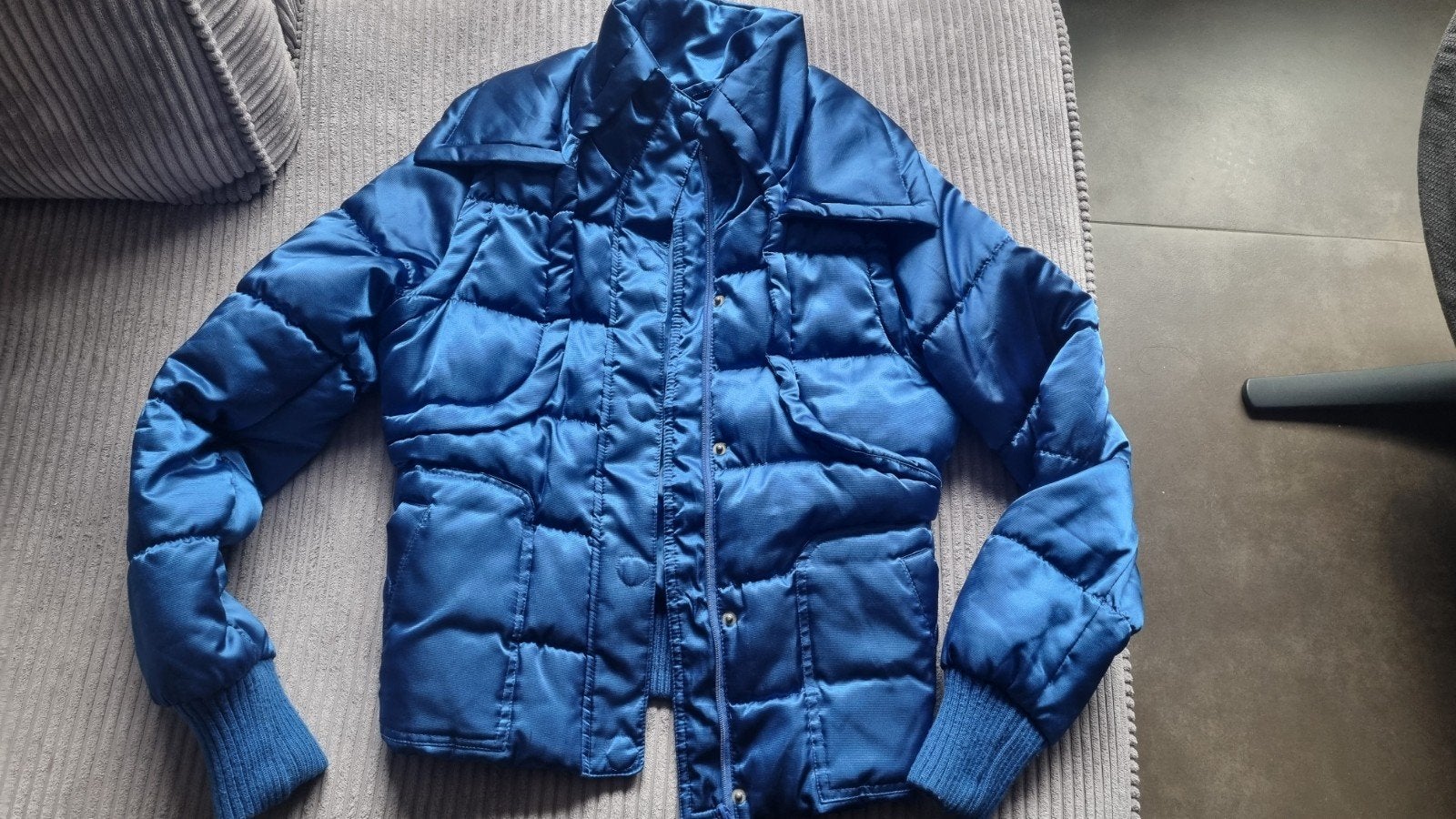 Vero Moda blauwe gewatteerde jas met afritsbare mouwen- Maat, Blauw, Vero Moda, Ophalen of Verzenden, Zo goed als nieuw