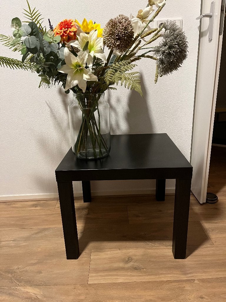 Ikea Lack bijzettafeltje zwart (Zwolle), Huis en Inrichting, Tafels | Bijzettafels, Gebruikt, Vierkant, 55 tot 75 cm, Hout