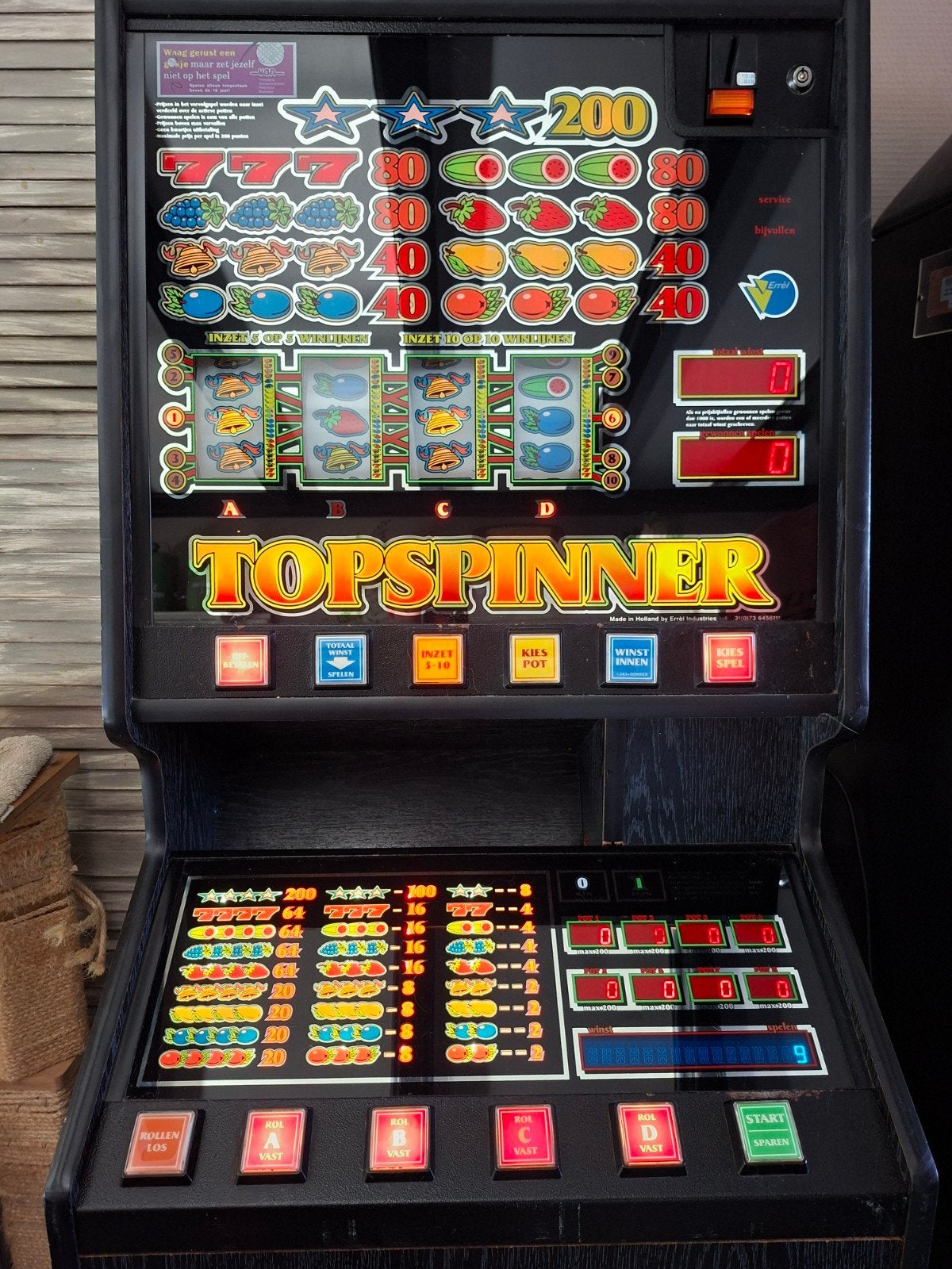 Topspinner Gokkast, Verzamelen, Automaten | Gokkasten en Fruitautomaten, Euro, Ophalen of Verzenden, Gebruikt
