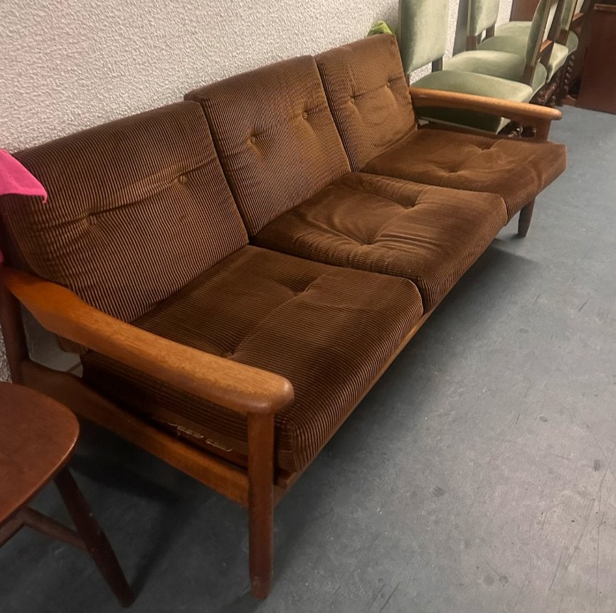 Bank & 2 fauteuils - jaren 60, Ophalen, Gebruikt, 150 tot 200 cm, 75 tot 100 cm