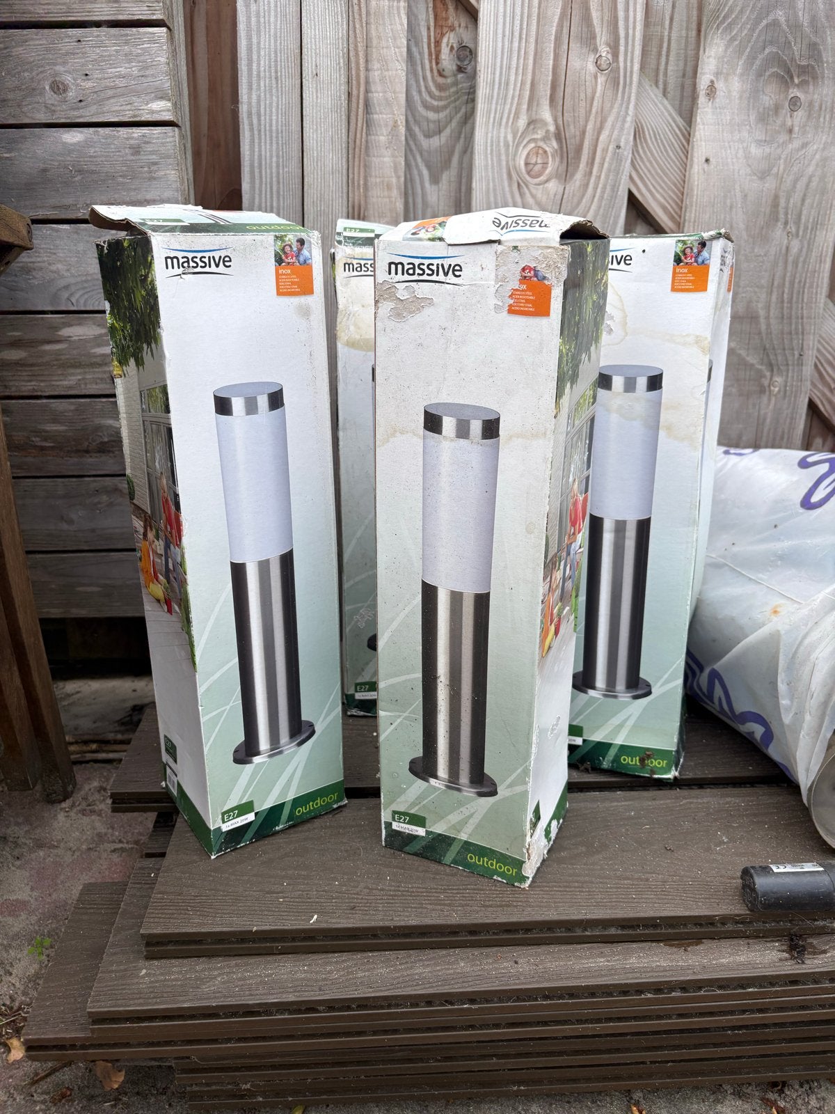 Massive buitenlampen - Nieuw en gebruikt, Tuin en Terras, Ophalen, Nieuw, Rvs, Staande lamp