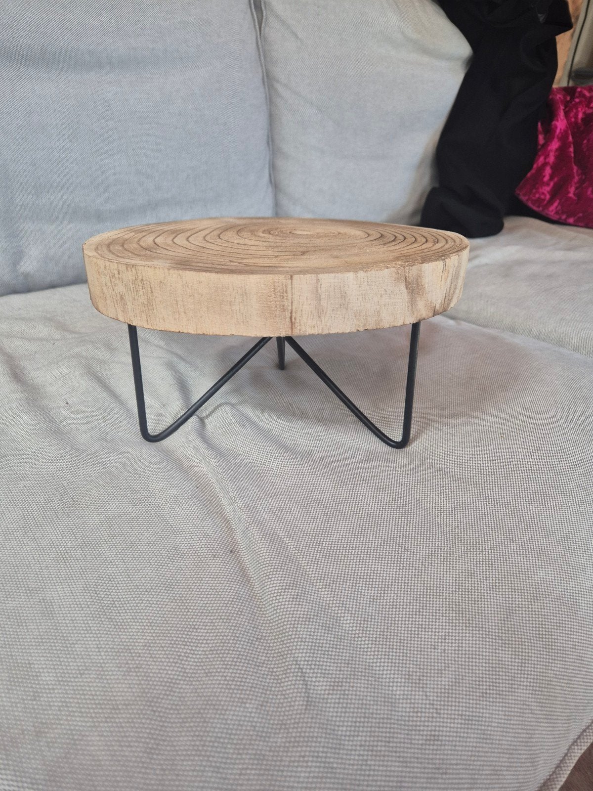Houten plateautje, Huis en Inrichting, Tafels | Bijzettafels, Ophalen of Verzenden, Rond, Minder dan 55 cm