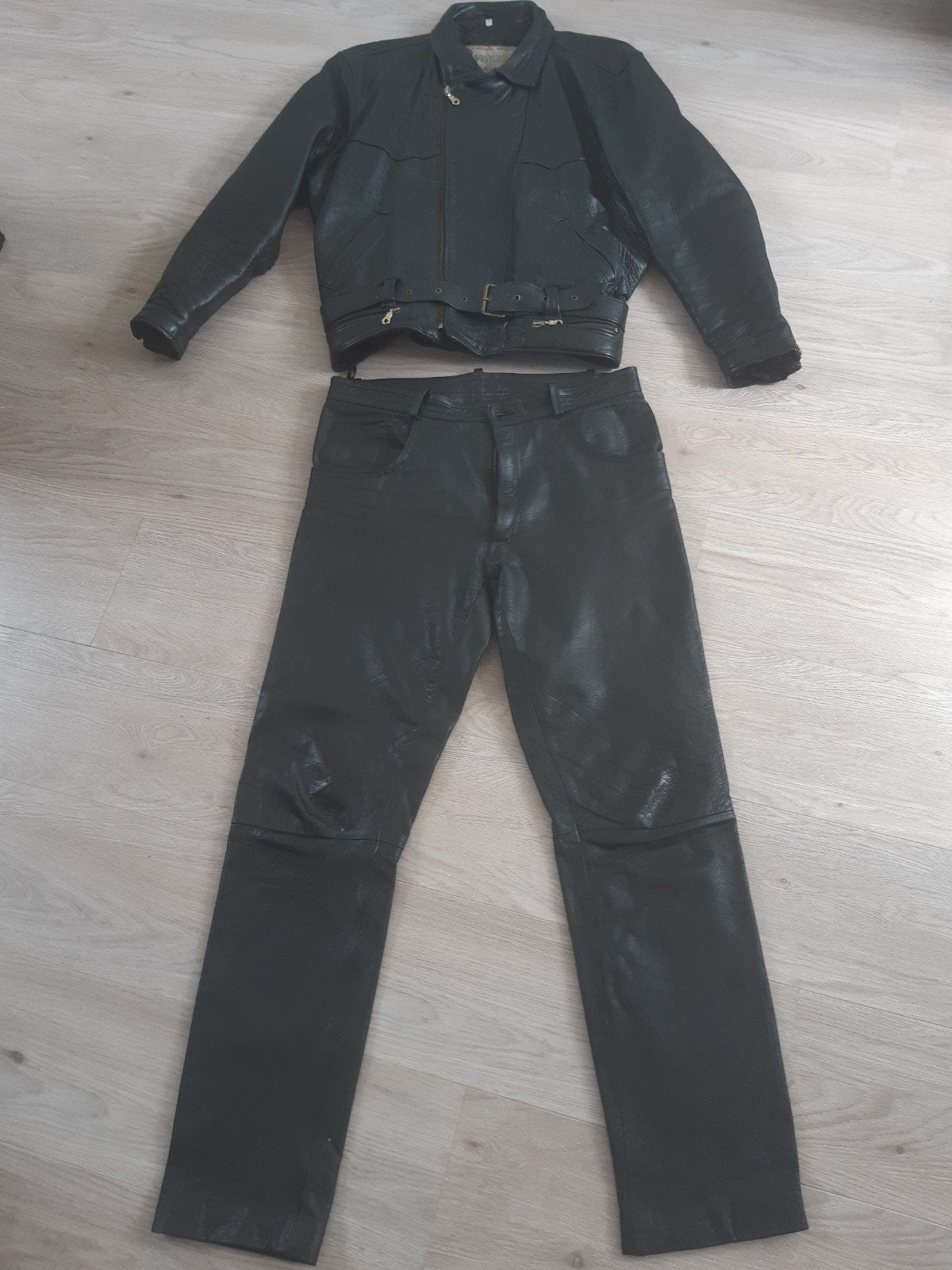 Zwart leren motorpak, maat M, Motoren, Ophalen, Tweedehands, Combipak