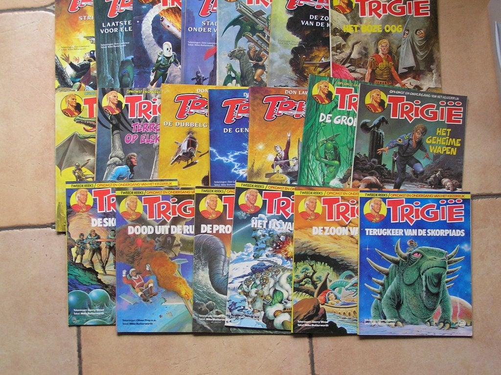Trigië. Aantal stripboeken van uitgever Oberon., Meerdere stripboeken, Ophalen of Verzenden, Zo goed als nieuw