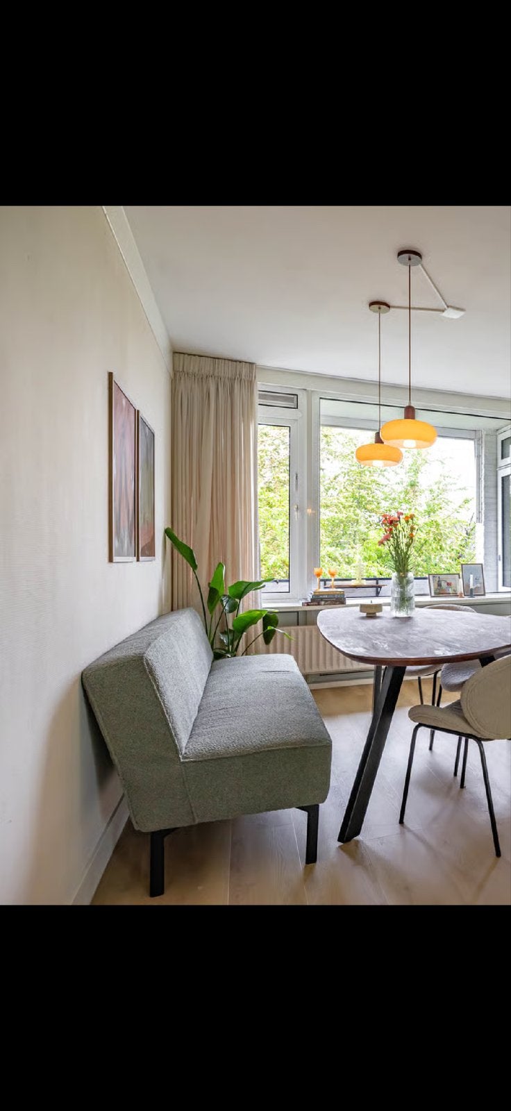 Eetkamerbank Nous Living 204cm, Ophalen, Driepersoons, 75 tot 100 cm, Zo goed als nieuw