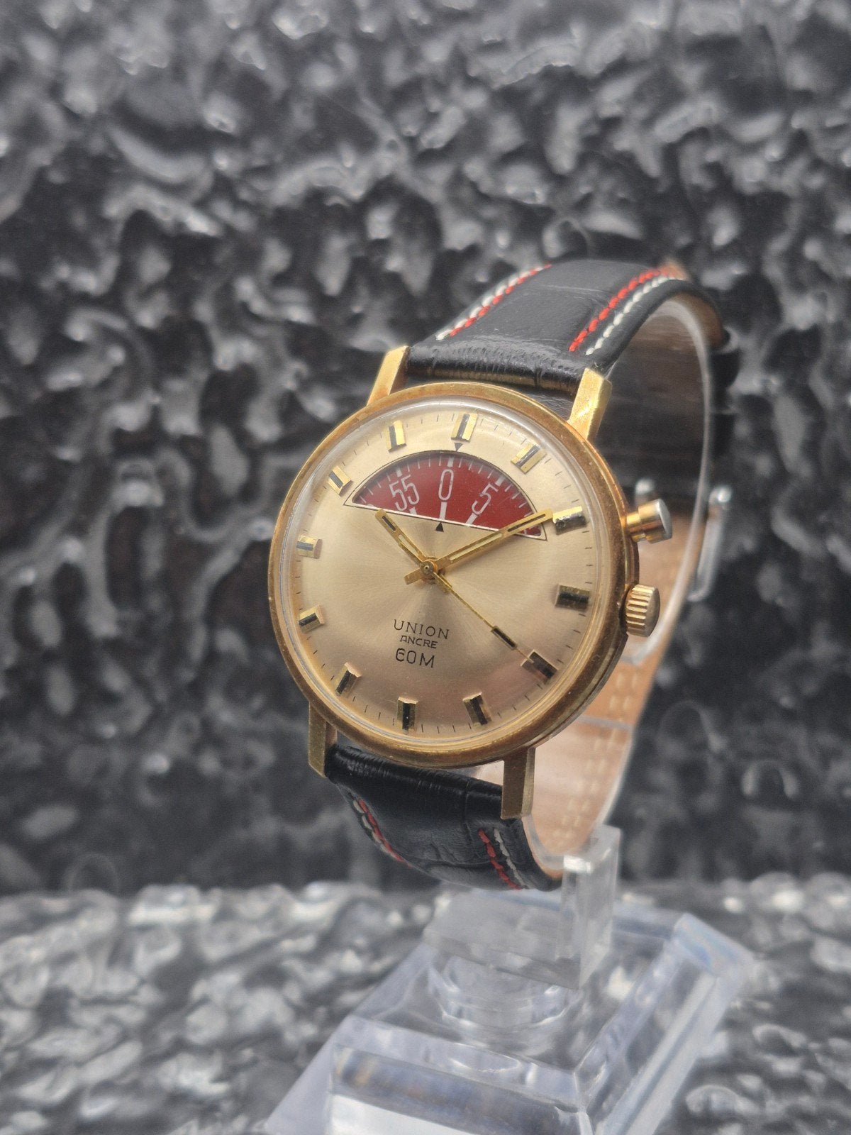 Union Ancre Parking Timer Vintage Verguld - Handwinder, Overige merken, Info@unionwatch.com, Ophalen of Verzenden, Union Watch Co.