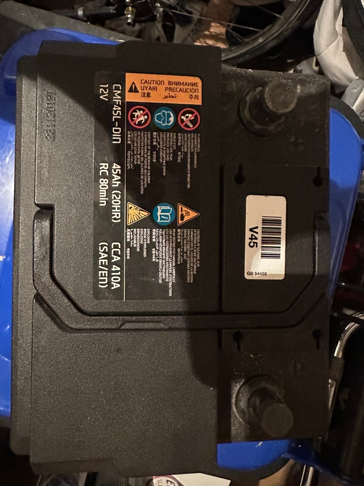 Auto 12V accu 45ah, Ophalen, Gebruikt