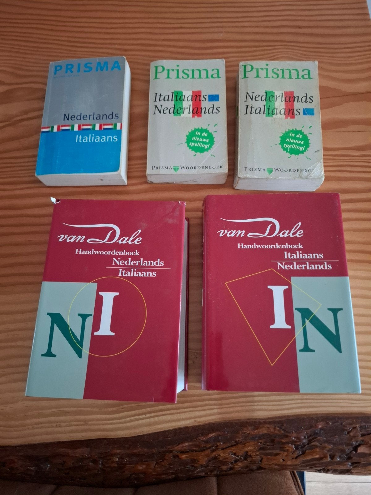 Italiaanse woordenboeken: Prisma en Van Dale (per stuk/set), Ophalen of Verzenden