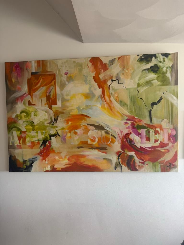 Abstract Schilderij Inge Bos - 100x150 cm, Ophalen of Verzenden