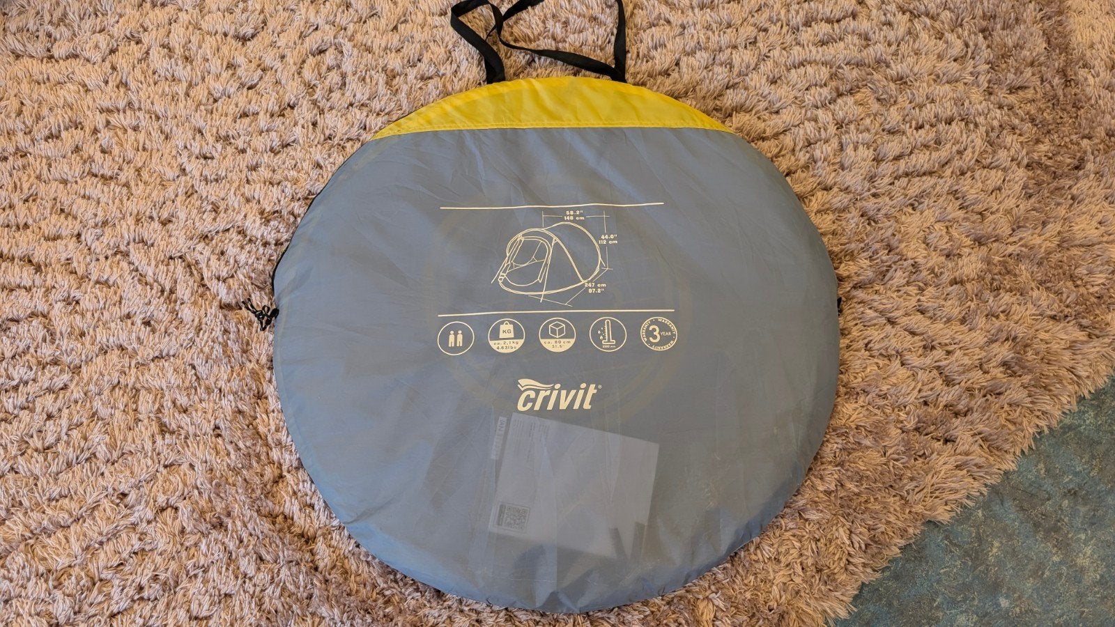 Crivit Pop-up Tent - Snel op te zetten 2-persoons tent, Caravans en Kamperen, Ophalen of Verzenden, Gebruikt, Tot en met 2