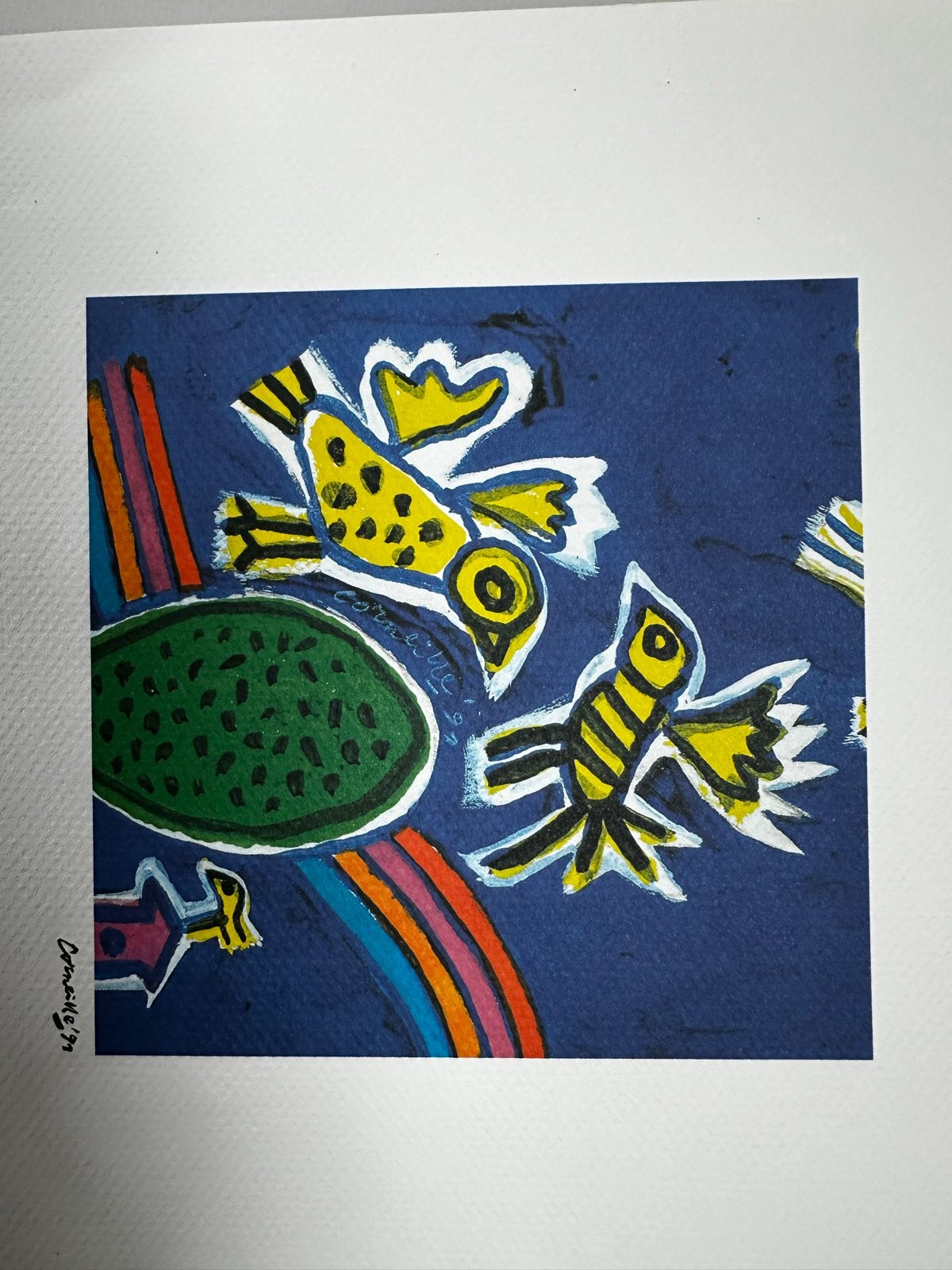 Corneille '91 the tie, Gedateerd, Abstract, Dieren, Ophalen of Verzenden