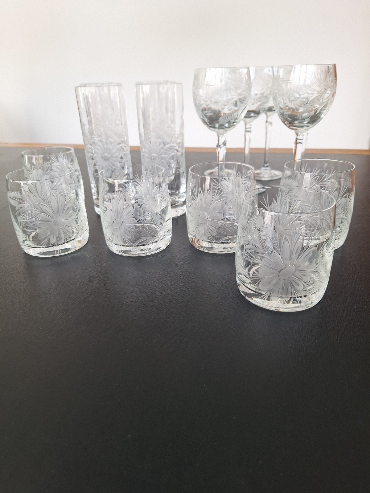 18-delig geslepen kristallen glasservies Tsjechië, Nieuw, Ophalen of Verzenden