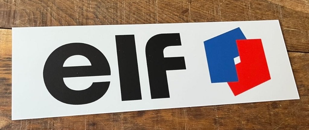 ELF olie reclamebord  40x13 kunststof., Verzamelen, Ophalen of Verzenden, Zo goed als nieuw, Auto's