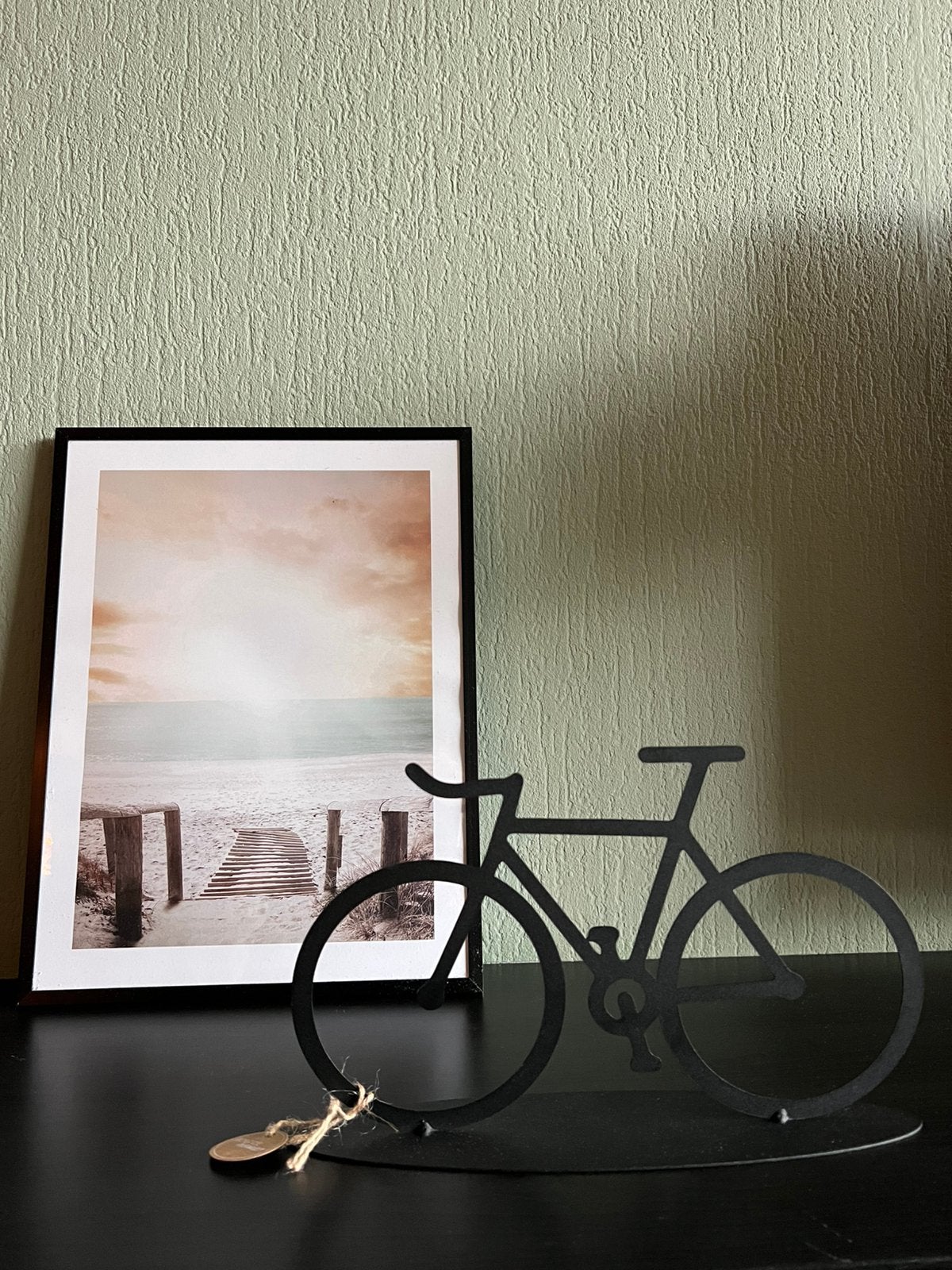 Modern metalen fiets beeldje / sculptuur zwart, Zwart, Nieuw, Ophalen of Verzenden, Metaal