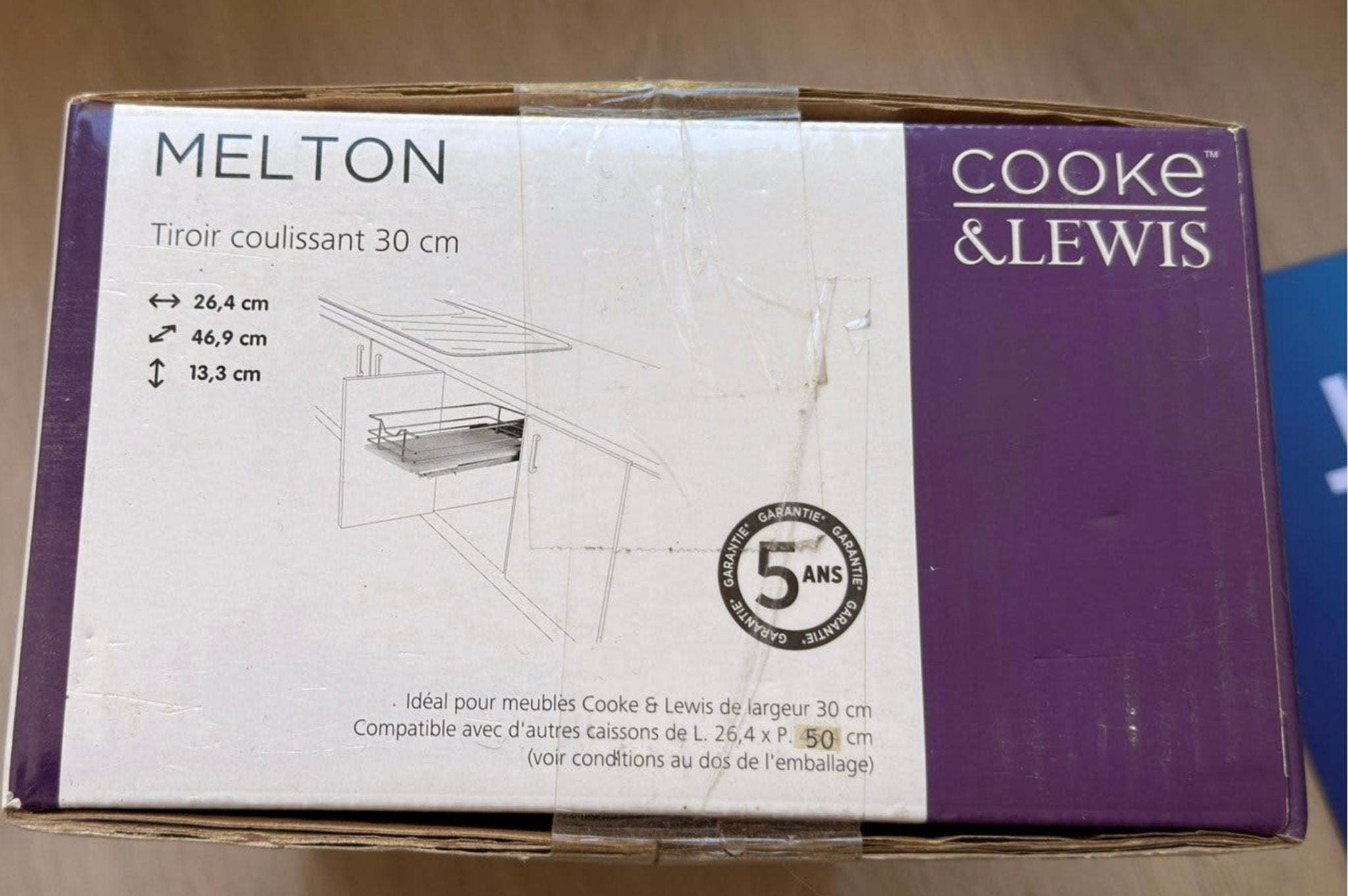 Melton Cooke & Lewis uitschuifbare lade 30 cm - Nieuw, Ophalen, Metaal, Overige merken, Nieuw