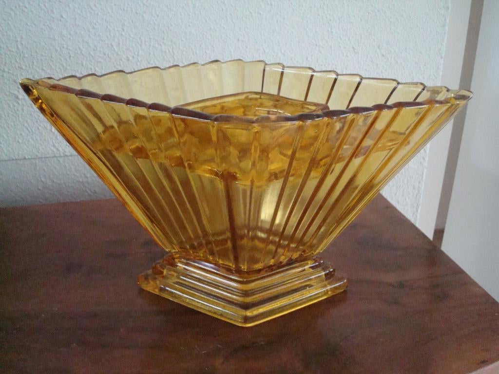 ART-DECO AMBER BLOEMEN VAAS 1920/30, Antiek en Kunst, Antiek | Vazen, Ophalen
