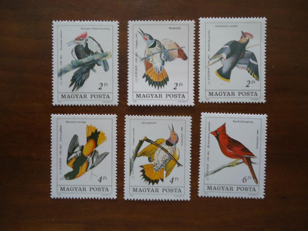 Vogels + Audubon Hongarije 1985, mi. 3760-65 postfris, Ophalen of Verzenden, Postfris, Dier of Natuur