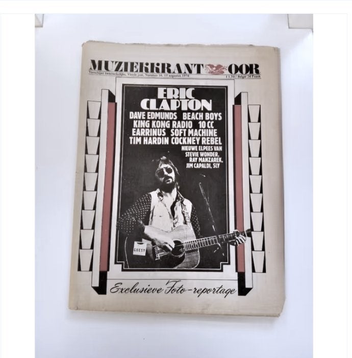 Muziekkrant OOR (14/15 augustus 1974) - Eric Clapton cover, Boeken, Ophalen of Verzenden, Gelezen, Muziek, Film of Tv