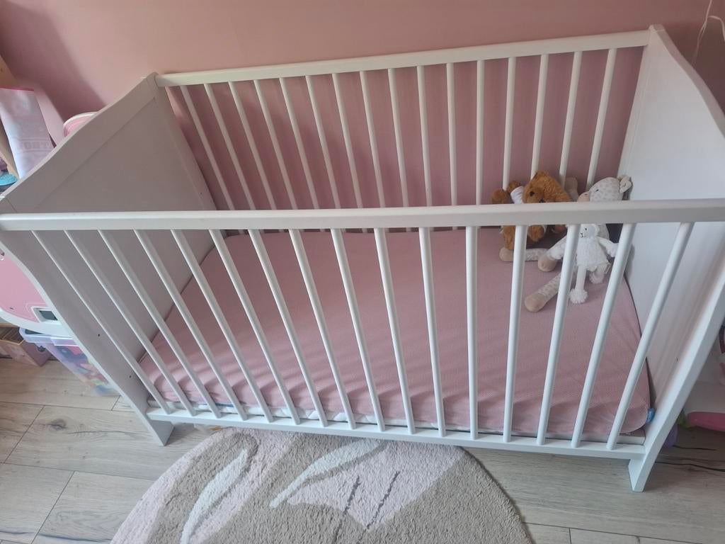 Mooi stevig wit babybed van Babypark 60x120, Ophalen, Gebruikt, Ledikant