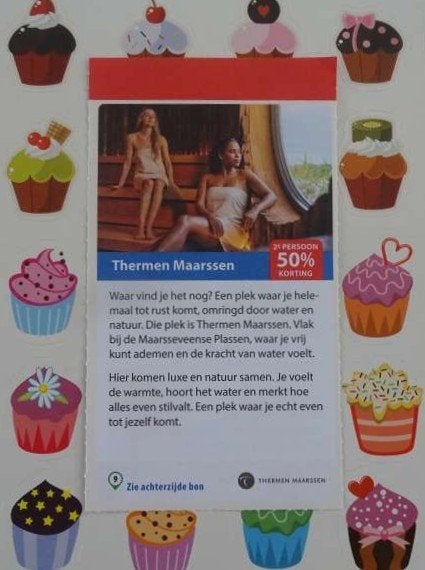 Thermen Maarsen kortingsbon 2e persoon 50% korting, Drie personen of meer, Kortingsbon, Spa of Sauna