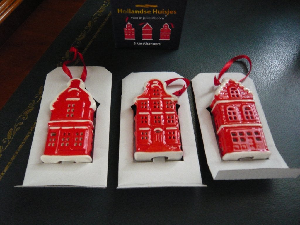 Hollandse huisjes Postcode Loterij AH 3 kersthangers nieuw, Ophalen of Verzenden, Nieuw