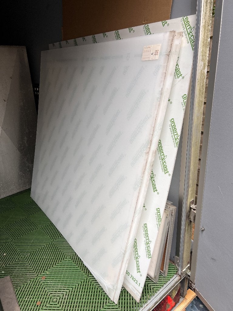 4st. 5mm plexiglas platen 123 x 130cm,  nieuw  Greencast., Doe-het-zelf en Verbouw, Platen en Panelen, Ophalen, Nieuw, Overige materialen