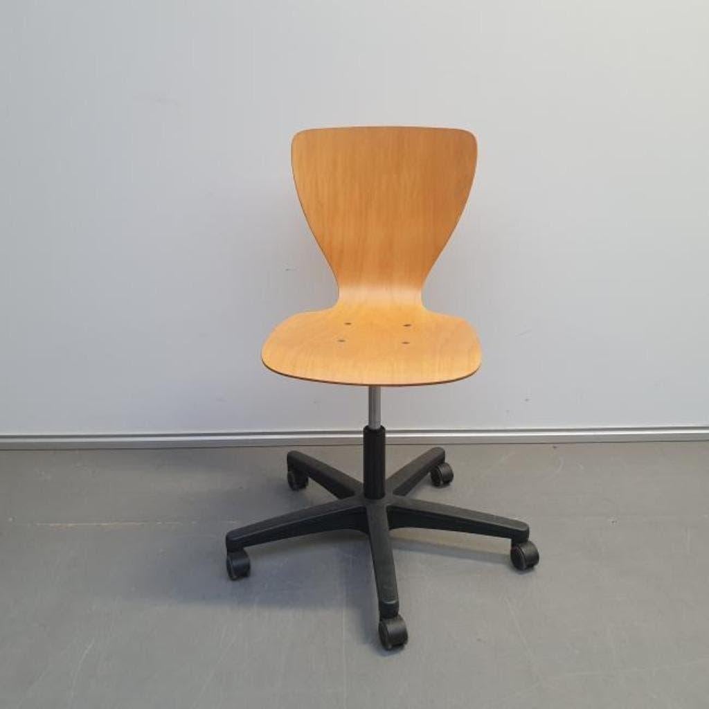 GROTE VOORRAAD Houten bureaustoelen schoolstoel verrijdbaar, Ophalen of Verzenden, Gebruikt, Zwart