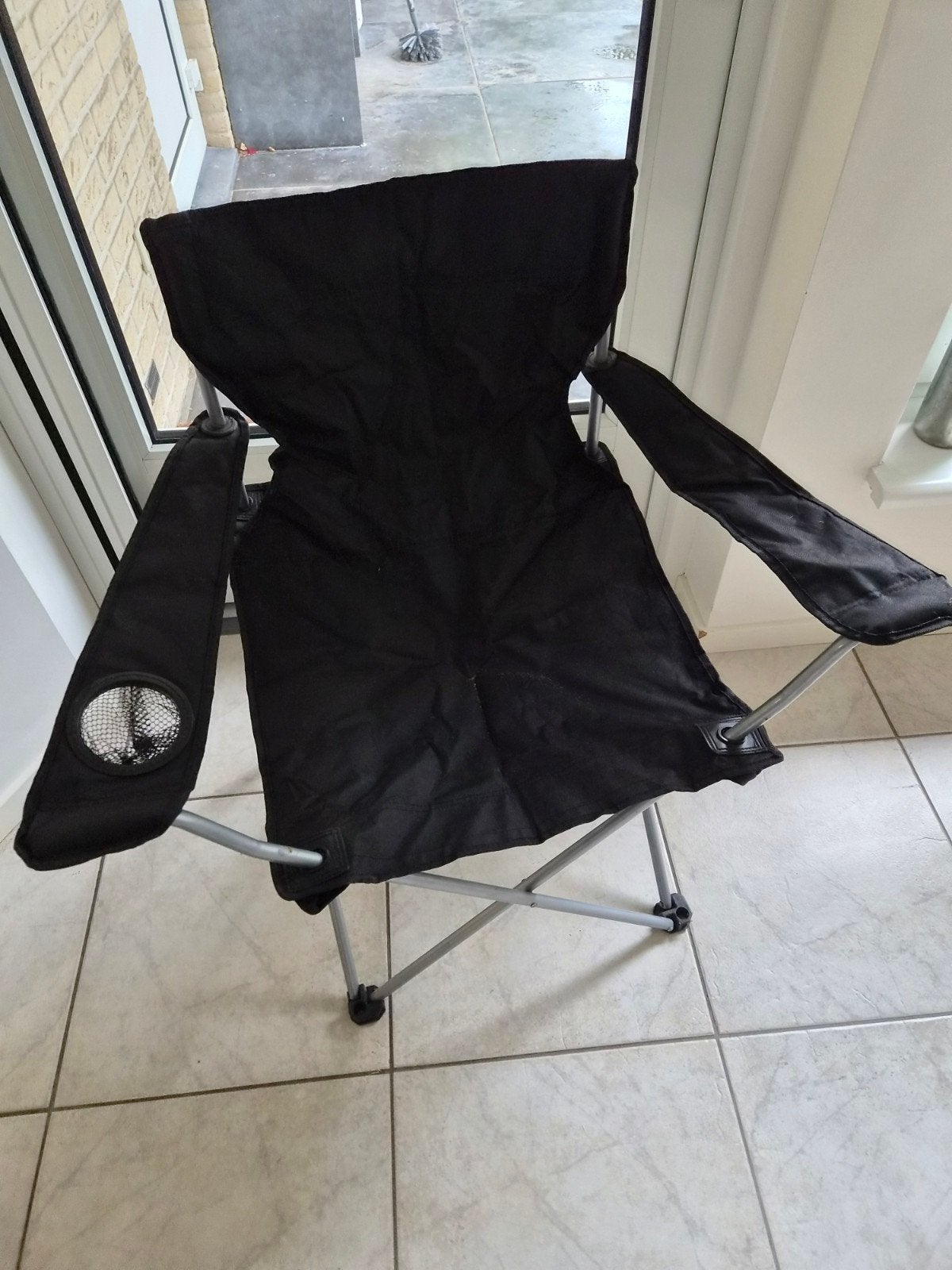 Opvouwbare campingstoel - Zwart, Ophalen, Gebruikt, Campingstoel