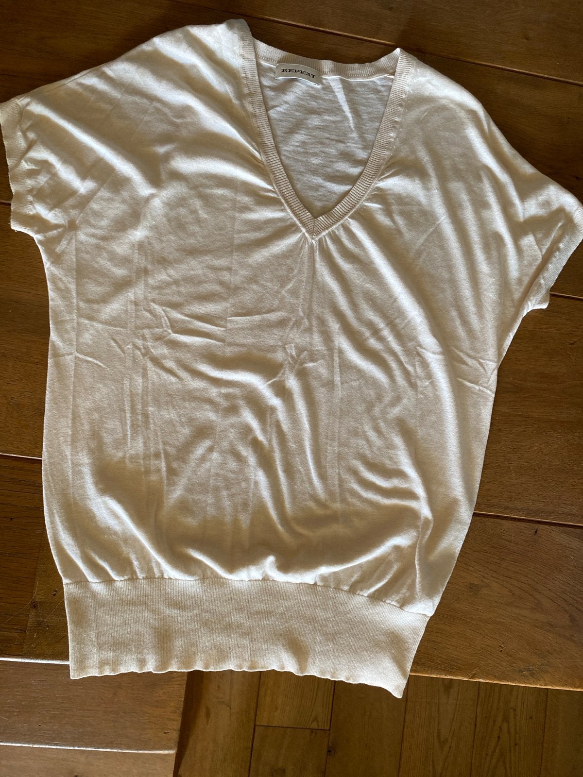 Mooi en zacht Repeat shirt met korte mouwen, Maat 38/40 (M), Beige, Ophalen of Verzenden, Zo goed als nieuw