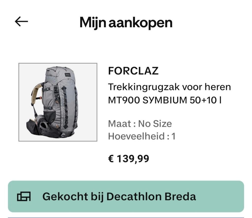 FORCLAZ RUGZAK MT900 SYMBIUM 50+10L, Ophalen, Zo goed als nieuw, Rugzak